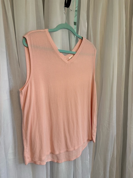 Athletic Works Tops - Sleeveless V-Neck Ribbed Top in Soft Pink